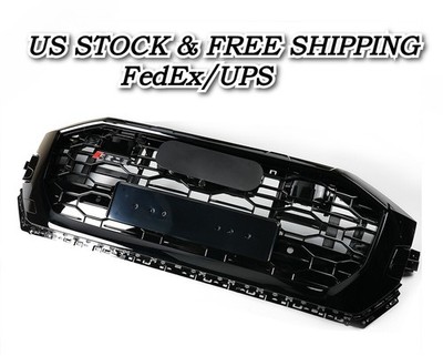 Front Honeycomb Bumper Grille Black For Audi Q8/SQ8 RSQ8 Style ACC 2019-2022