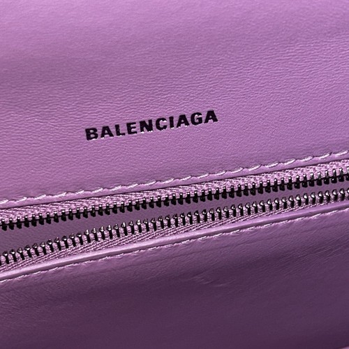 Balenciaga Hourglass Satchel Top Handle Bag Lilac Leather Crossbody Bag - Picture 7 of 10