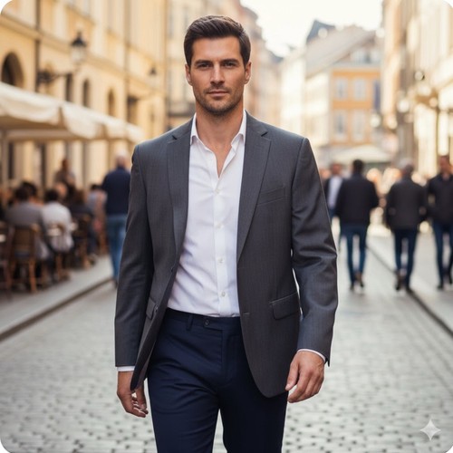 Hugo Boss Blazer Mens 44 Large Gray Stretch Virgin Wool Two Button Suit Jacket - Picture 15 of 15