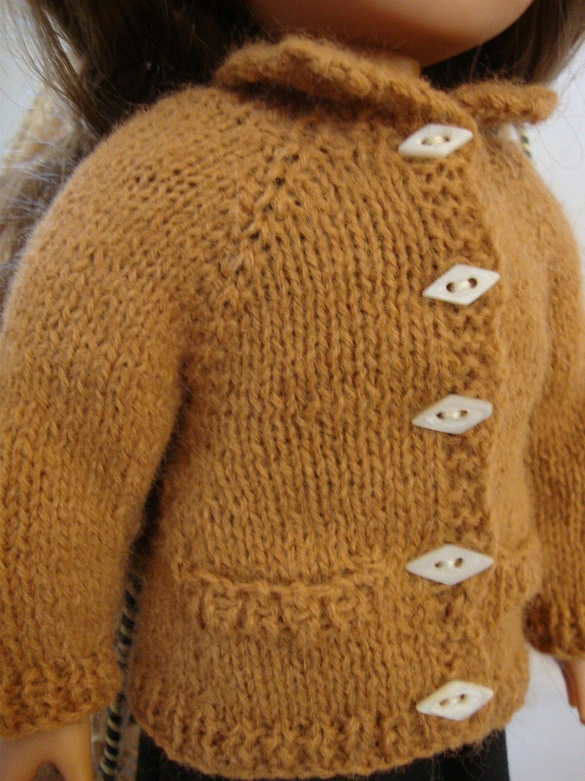VETEMENTS Maglione cardigan marrone lavorato a mano 14 5 pollici vestiti bambola con tasche adatto Wellie