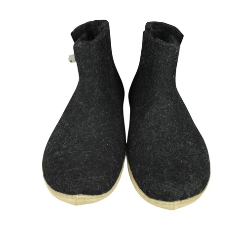 Glerups 100% Wool Black Men Sz EU 43 US 10 Leather Outsole Warm Boots New - Picture 2 of 9