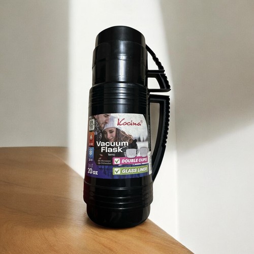 Kocina 20 Oz Vacuume Flask Termo Double Cups Glass Liner Used - Picture 1 of 7