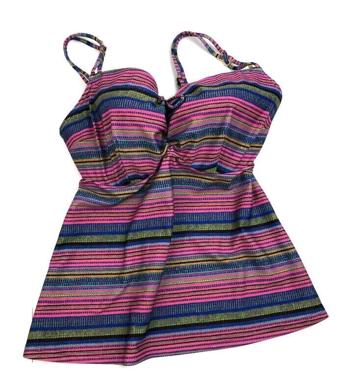 Conjunto de listras Prima Donna Swim rumba rosa colorido EUA tamanho 34 G médio $264 - Imagem 3 de 4