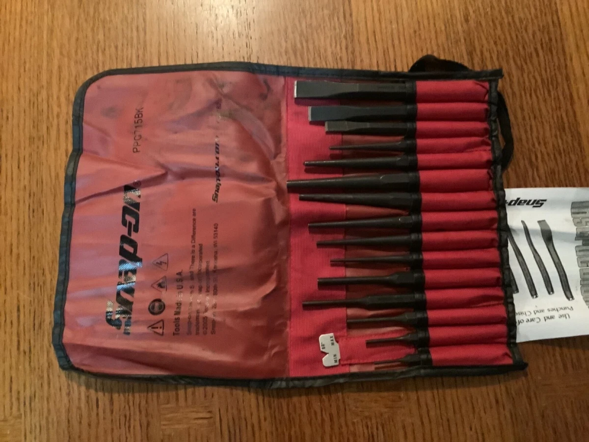 New Snap on PPC715BK 15 piece Punch and Chisel Set in Bag Sealed