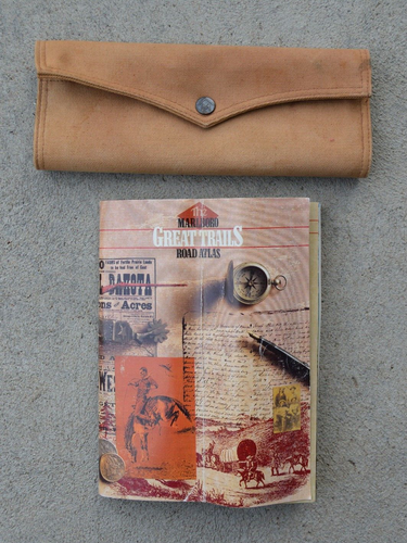 Vintage Marlboro Great Trails Mini Road Atlas Maps With Canvas Carrier Jacket/Case