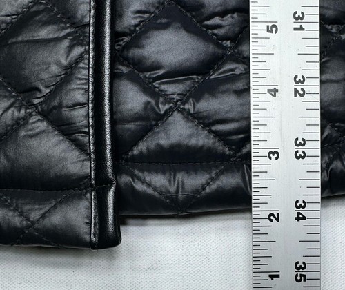 Ralph Lauren Womens Small Diamond Quilted Puffer Jacket Faux Fur Lined Black - Picture 10 of 10