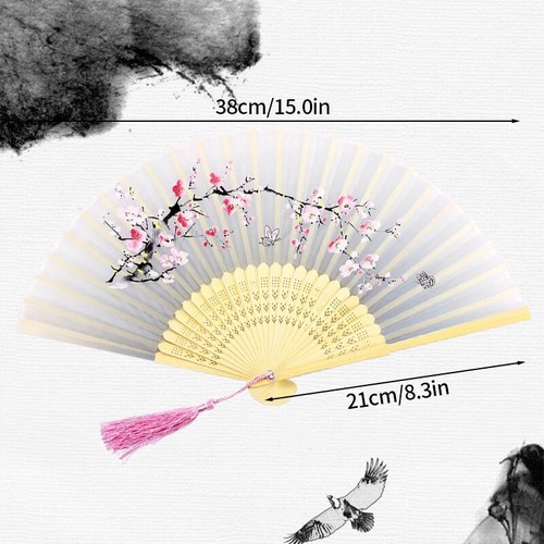 Folding Hand Fan Dance Hand Fans Chinese Art Crafts Gift Bamboo Rib Fan Party - Picture 34 of 39