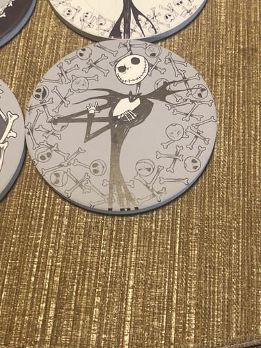 Jack Skellington Drink Coaster Set of 4 Nightmare Before Christmas Round 4" - Picture 5 of 6