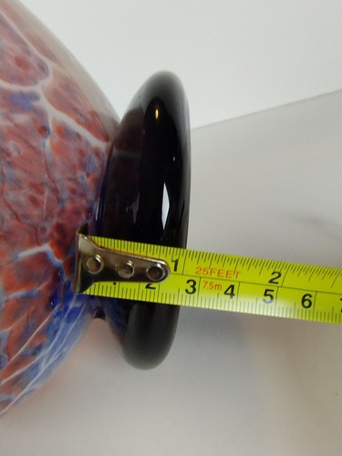 RARE FIND Italian Studio Art Glass Heavy Swirl Crackle Vase With Inch Thick Base - Picture 13 of 18