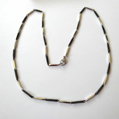215 AA COLLAR CADENA HOMBRE ACERO PULIDO y ORO 56 CM 4 MM