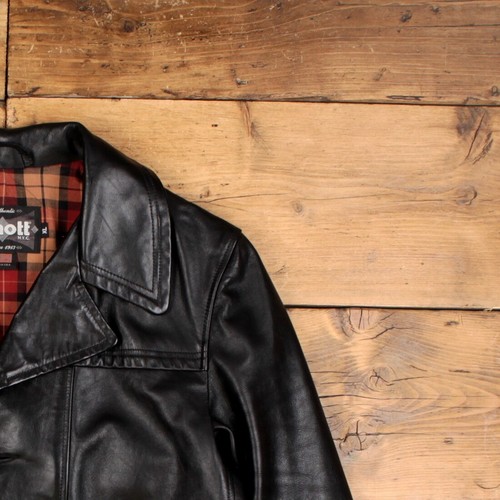 Chaqueta de Cuero Schott Vintage XL 90s Abrigo de Coche Un Pecho Hecho en EE. UU. Negro - Imagen 6 de 8