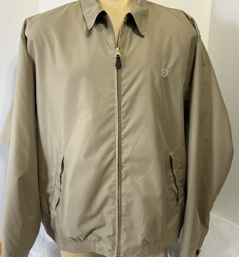 CHAPS MEN'S JACKET FULL ZIP RED PLAID LINED SIZE XXL LIGHTWEIGHT BEIGE TAN - Picture 5 of 19