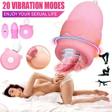 Rechargeable Clit Licking Tongue Sucking Vibrator G Spot Oral Sex Toy for Women