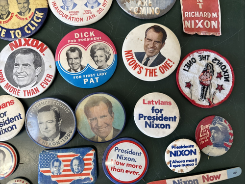Large Lot RICHARD NIXON Ribbon PRESIDENT campaign pin pinback button political - Picture 5 of 24