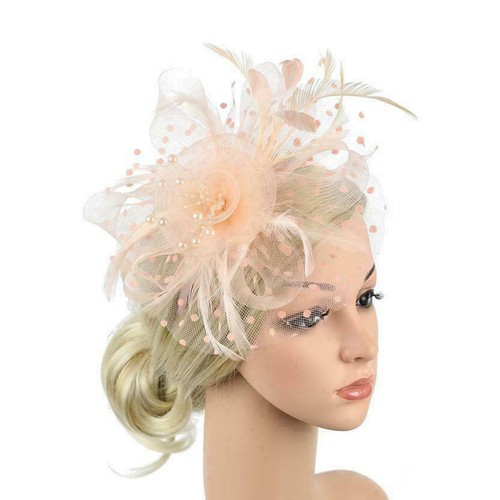 Feather Hair Fascinator Alice Headband Clip Ladies Day Wedding Royal Ascot Races - Picture 4 of 10