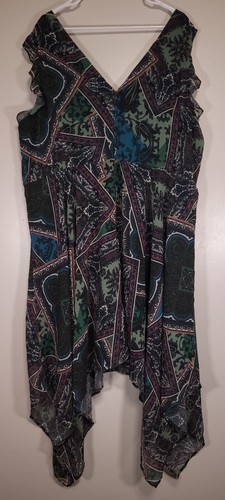 ModCloth 4XL Multicolor Geometric Paisley Fit & Flare Sleeveless Lined Dress - Picture 2 of 6
