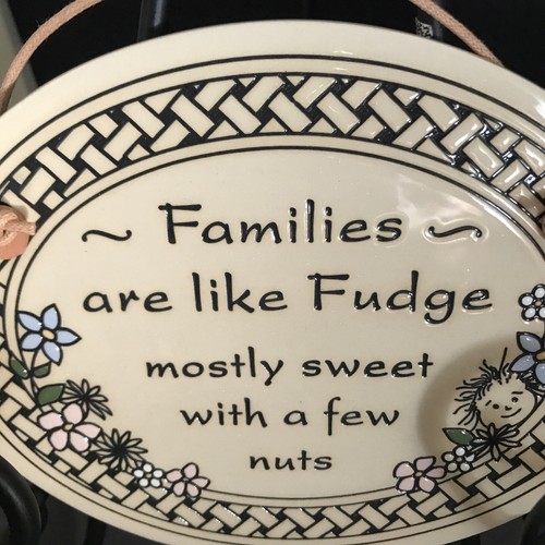 Trinity Pottery Ceramic "Families Are Like" Oval Cream plaque 7”x 5.5” - Picture 3 of 4