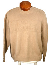 Woolrich Deer Knit Sweater Elk Hunting Embossed Cotton Bucks Mens 2XL FADEDSTAIN