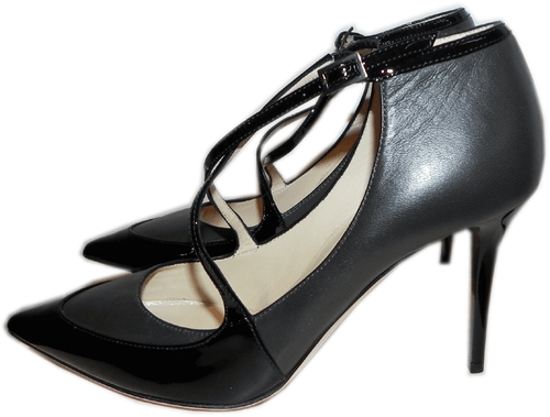 Jimmy Choo Pumps Madera Crisscross Pointed Toe Pump Black Shoes 38.5- 8 - Picture 2 of 7