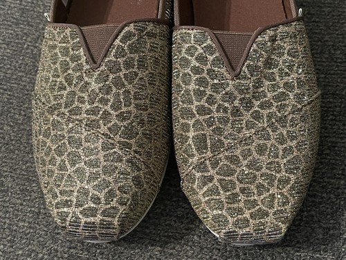 Women's TOMS Alpargata Bronze Glitter Animal Print Glitter Toms. Size 9 - Picture 8 of 12