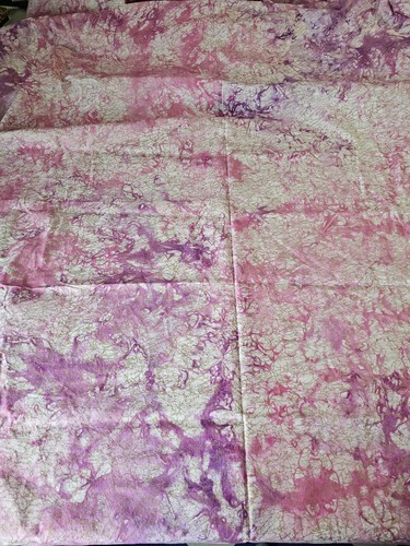 Cotton Batik Tie Dye Fabric Purple Pink White Gold 108"×45" (3yds) - Picture 2 of 14