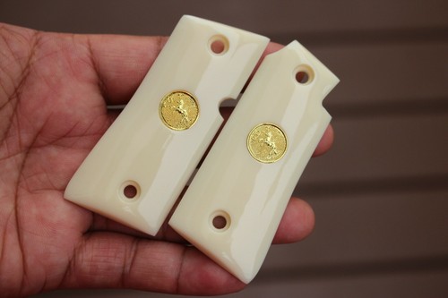 Colt Mustang 380 Pocketlite Grips Custom Imitation Ivory # Random Gold - Picture 11 of 11
