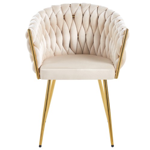 Set 2 Sedie per Sala da Pranzo e Ufficio in Velluto Beige Sedia Ergonomica - Foto 2 di 5
