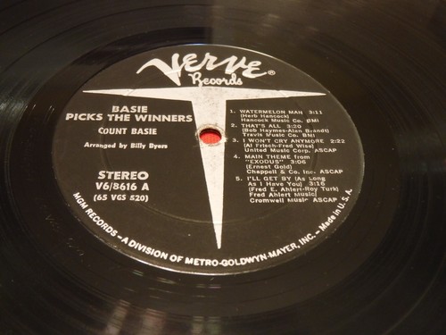 Count Basie Picks The Winners 1965 LP Verve V6-8616 Watermelon Man I'm Walkin' - Imagen 3 de 8