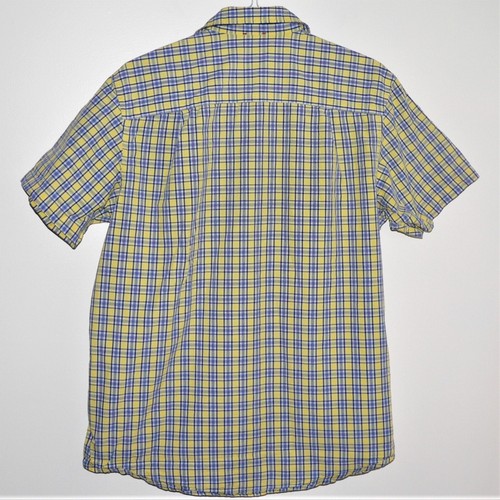 IZOD SALTWATER LT / LARGE TALL MEN'S CASUAL SHIRT ~ VGC ~ BLUE / YELLOW PLAID - Picture 8 of 14