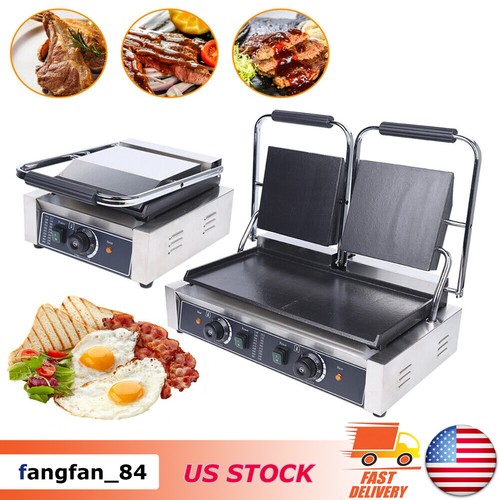 Commercial Flat Sandwich Steak Maker, 110V 1800W Electric Press Sandwich Maker