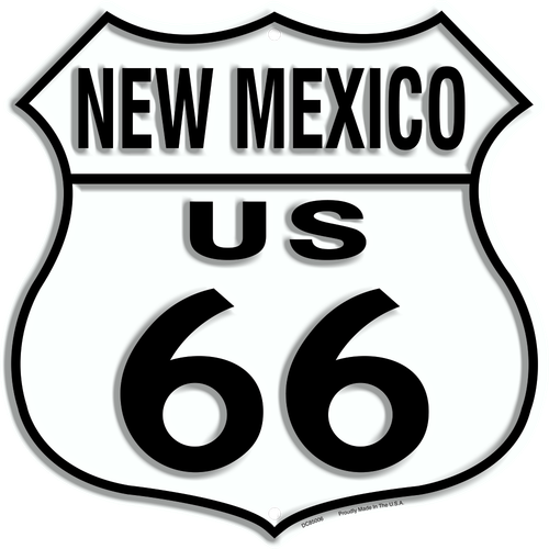 US ROUTE 66 NEW MEXICO 12X12" SCUDO METALLO LATTA IN RILIEVO SEGNALETICA AUTOSTRADALE STORICA - Foto 4 di 4