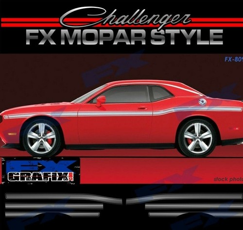 Dodge Challenger Retro Mopar Style Body Side Stripes Graphics 2009 - 2023 - Picture 1 of 2
