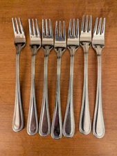 7-VINTAGE OXFORD HALL COCKTAIL FORKS STAINLESS OXH74 5-3/4"