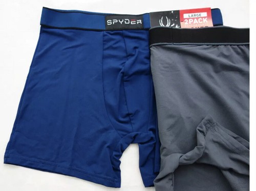 Boxer SPYDER Performance Elasticizzato Confezione da 2 - Large (36-38), Grigio/Navy Nuovo con etichette - Foto 3 di 8