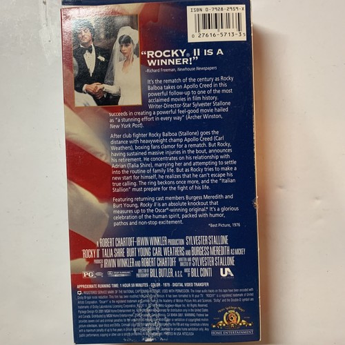 Rocky II VHS VCR Video Tape Movie Sylvester Stallone Pre Owned - Picture 2 of 3