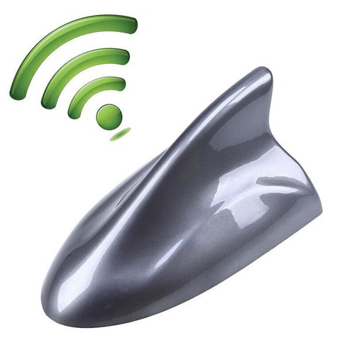 1x Grey Car Roof Top Shark Fin Antenna AM/FM Radio For Nissan Toyota Honda New - Picture 2 of 8