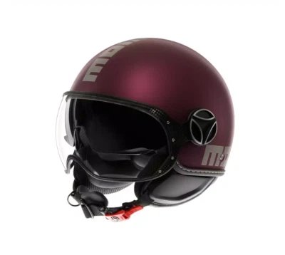 MOMODESIGN 184A8006 Casque Moto Jet FGTR EVO Homologué E2206 Amarena Mat/Argent - Photo 1/4