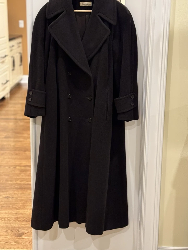 Maxi abrigo de lana vintage de Calvin Klein! ¡Neiman Marcus! Talla 4 Hecho en USA