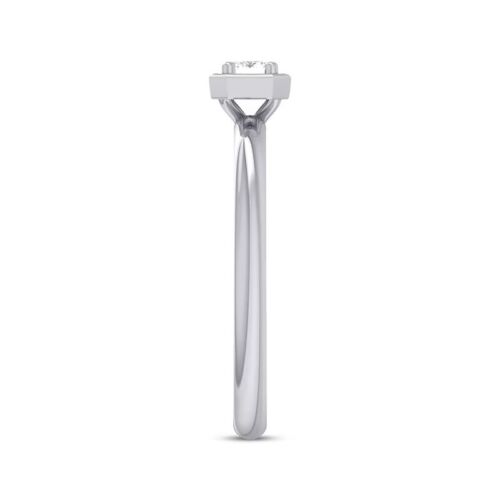 1/4 cttw Lab-Created Emerald-Cut Diamond Solitaire Engagement Ring In 925 Silver - Picture 2 of 10
