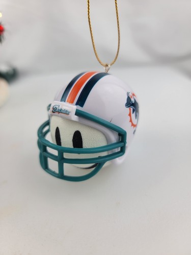 Casco de fútbol americano Smile Face Miami Dolphin NFL adorno/antena de Navidad - Imagen 5 de 11