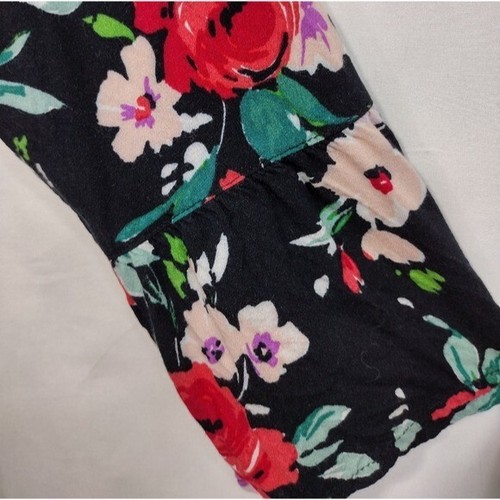 Abercrombie Kids Floral Jumpsuit Girls 15/16 Black Red Boho Retro Cottagecore - Picture 3 of 10
