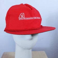Approved Manufacturing Company snapback red hat unisex adult 1980s retro vintage