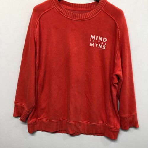 Aerie Women Down To Earth Crew Sweatshirt Oversized Size Large Orange B291 -29 - Picture 13 of 15
