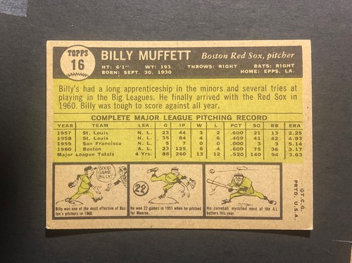 1961 Topps Baseball Singles - You Pick - Mostly VG, VG/EX, and EX Conditions - Picture 259 of 501