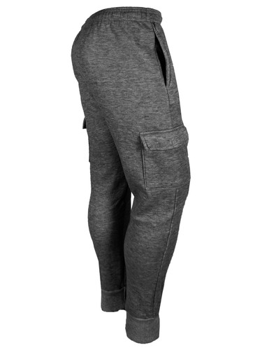 Fleece Jogger Cargo Pockets Sweatpants Mens Slim Fit Thermal Activewear Sports - Picture 13 of 19