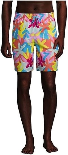 Neu mit Etikett Lands' End Herren gefütterte 8 Zoll Print Volley Shorts Badehose Größe L $ 70 FLA232 - Bild 1 von 5