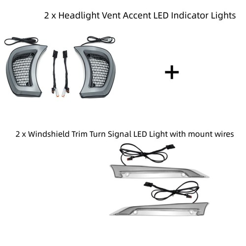 LED Windshield Headlight Vent Trim Lights For Harley FLTRX Road Glide 2015-2023 - Bild 6 von 22