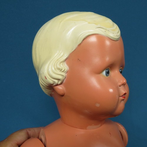 Vintage Schoberl & Becker oder Warenfabrik 19" deutsche Zelluloid Puppe Glasaugen - Bild 8 von 11