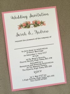 1 X Sample Handmade Wedding Invitations Vintage Rose Fl Pearl Image Is Loading 1 X Sample Handmade Wedding Invitations Vintage Rose
