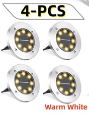 12-PCS Solar In Ground Lights Outdoor Buried Lamp Disk LED Lawn Pathway Garden W